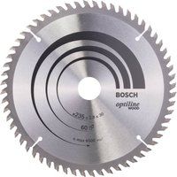 Bosch 2608641192 Optiline Wood Circular Hand Saw Blade, 235mm x 2.8mm x 30mm, 60 Teeth, Silver