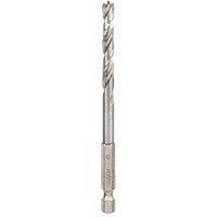 Bosch 2608595522 Hex Shank Wood Drill Bit, 6mm x 63mm x 106mm, Silver