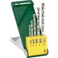 Bosch Home and Garden 2607019438 5pc Masonry Drill bit Set (4,5,6,8,10mm), Silver