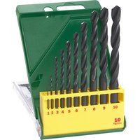 Bosch 2607019442 10 Piece Metal HSS-R Drill Bit Set, Black