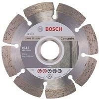 Bosch 2608602196 Concrete Diamond Cutting Disc, 115mm, 22.23mm x 1.6mm x 10mm, Silver/Grey