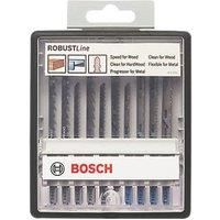 Bosch 10-piece Robust Line jigsaw blade set Wood and Metal T-shank 2607010542