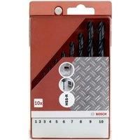 Bosch Set of 10 Metal Drill Bits HSS-R - 2609257030 - 1-10mm
