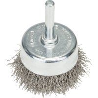 Bosch 2608622117 Shank Cup Brush Crimped Wire, 0.3mm Inox, 50mm x 6mm, Silver
