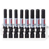 Bosch Professional 2608522332 8tlg. Schrauber Länge: 50mm, Piece Screwdriver Set Hex Impact Control 8 x PZ2 Bits Length 50 mm Pick and Click, Cranberry