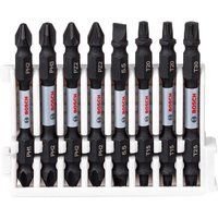 Bosch Professional 8pcs. Double Screwdriver Bit Set (Impact Control, T/PZ/PH/SL Bits, Length 65mm, Pick and Click, Accessory Impact Drill)