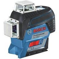Bosch Professional 12V System Laser Level GLL 3-80 C (without battery and charger, red laser, w/app function, mount, working range: 30m, in L-BOXX)