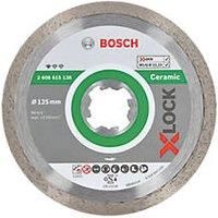 Bosch Professional 1x Diamond Cutting Disc Standard for Ceramic (for Stone, Tile, X-LOCK, Diameter 125 mm, Accessories for Angle Grinder)