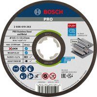 Bosch Professional Straight Cutting Disc Expert (for Inox and Metal, X-LOCK, Diameter 115 mm, Bore Diameter: 22.23 mm, Thickness: 1 mm)
