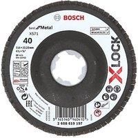 Bosch Professional Angled Flap Disc Best (for Metal, X-LOCK, X571, Diameter 115 mm, Grit Size K40)