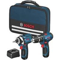 Bosch 12v Twin Pack GSB Combi Hammer Drill + GDR Impact Driver Lithium Ion