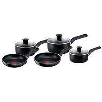 Tefal Essential 5 Piece Non Stick Aluminium Pan Set - Black