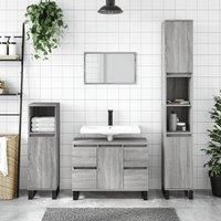 Bathroom Cabinet Grey Sonoma 80x33x60 cm Engineered Wood
