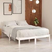 Bed Frame White Solid Wood Pine 160x200 cm