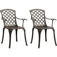 Garden Chairs 2 pcs Cast Aluminium Bronze