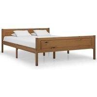 Bed Frame Solid Pinewood Honey Brown 140x200 cm