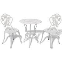 3 Piece Bistro Set Cast Aluminium White