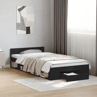 Bed Frame with Drawer without Mattress Black 90x190 cm Single