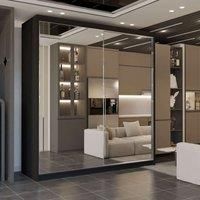 Queen Double Full Mirror Sliding Door Wardrobe 150cm X 217cm