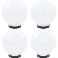 LED Bowl Lamps 4 pcs Spherical 20 cm PMMA