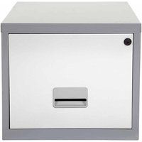 Pierre Henry A4 1 Drawer Stackable Maxi Filing Cabinet, Silver/White