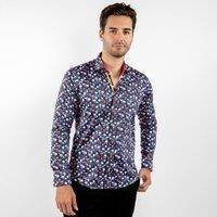 Claudio Lugli Cappadocia Floating HOT AIR Balloons Print Shirt-XL-Navy