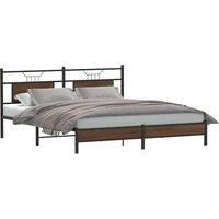 Bed Frame without Mattress Brown Oak 183x203 cm Engineered Wood