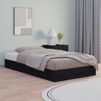 Bed Frame Black 75x190 cm Small Single Solid Wood