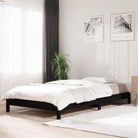 Stack Bed Black 90x200 cm Solid Wood Pine