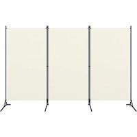3-Panel Room Divider Cream White 260x180 cm