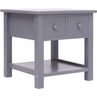 Side Table Grey 40x40x40 cm Paulownia Wood