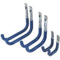 Smith & Locke Medium Duty Storage Hooks Zinc-Plated / Blue Sleeves 6 Pcs (3982J)