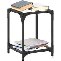 Coffee Table with Transparent Glass Top 30x30x40 cm Steel