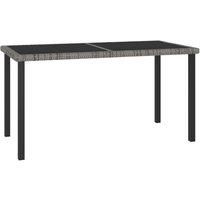 Garden Dining Table Grey 140x70x73 cm Poly Rattan