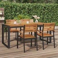 Garden Table with U-shaped Legs 180x90x75 cm Solid Wood Acacia