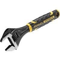 Stanley STA013126 FatMax Adjustable Wrench (8" Bi-Material with Quick Release Function, Metric and Inch Dimensions, Hole for Hanging), Black/Yellow