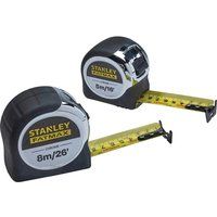Stanley FatMax Tape Measures 8m 26ft and 5m 16ft STA533891 STA533886 XMS19CTTWIN
