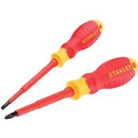 Stanley FatMax VDE Insulated Pozi & Slotted Screwdriver Set, 2 Piece