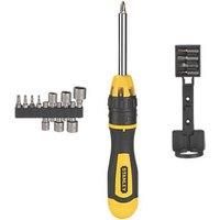 Stanley 29704378 Screwdriver with 20 Bits and Ratchet, Black/Yellow, Set of 22 Pieces