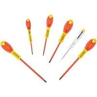Stanley 065441 FatMax Screwdriver Set Insulated Phillips and Parallell (6 Pieces)