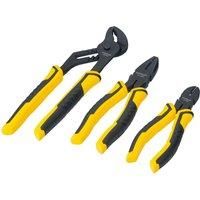 STANLEY 3 Piece Control Grip Plier Set, Groove Joint/Combination/Diagonal