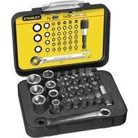 Stanley 1-13-907 1/4in Bit Set with Ratchet Wrench & Sockets 39 Piece STA113907