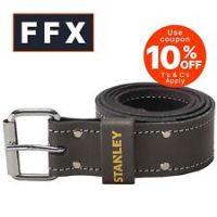 Stanley 2" Wide Dark Brown Leather Work Belt For Tool Pouch/Holder STA180119