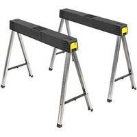Stanley STA197475 Folding Metal Leg Saw Horse Trestle Twin Pack 1-97-475