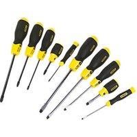 STANLEY 10 Piece Cushion Grip Screwdriver Set, Flared/Pozi