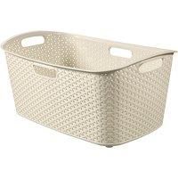 Curver My Style Laundry Plastic Storage Basket Vinatge White, 47 Litre