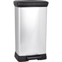 Curver 50 Litre Silver Deco Bin Silver
