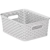 Curver Grey 26x20cm Rattan Style Plastic Storage Fruit Basket