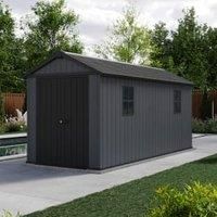 Keter Newton Plus Apex Outdoor Storage Shed Grey - 7.5 x 15ft