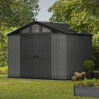 Keter Stronghold Apex Outdoor Garden Storage Shed Grey - 10 x 11.5ft